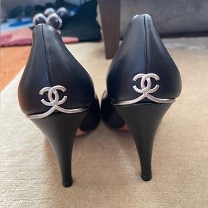 Chanel peep toe pumps